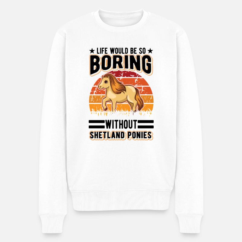 Shetland Pony Cadeau Shetty - Pull Premium bio Homme - blanc