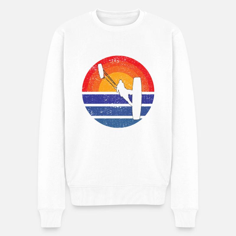 Kitesurfer Surfen Windsurfer Geschenk Windsurfing - Männer Premium Bio Pullover - Weiß