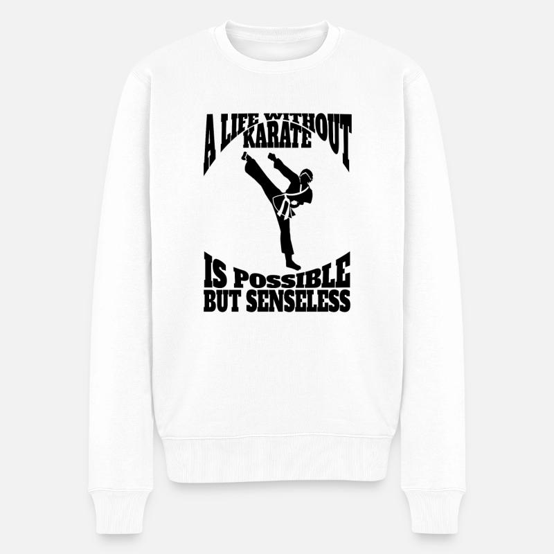 Karate Aikido Kampfsport Hapkido Kampfkunst Judo - Männer Premium Bio Pullover - Weiß