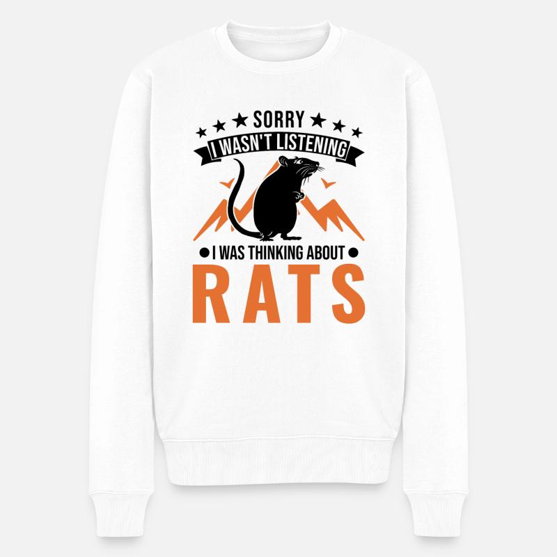 Ratte Geschenk Rattenbesitzer Hausratte - Männer Premium Bio Pullover - Weiß