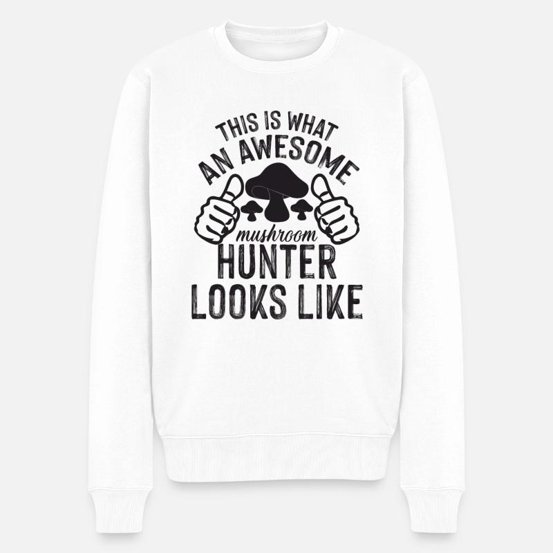 Cueilleurs de champignons et amis champignons - Pull Premium bio Homme - blanc