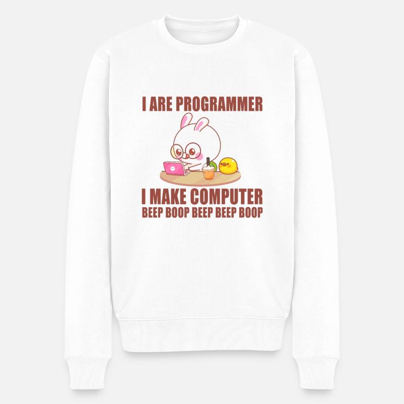 Ich bin Programmierer - Männer Premium Bio Pullover - Weiß