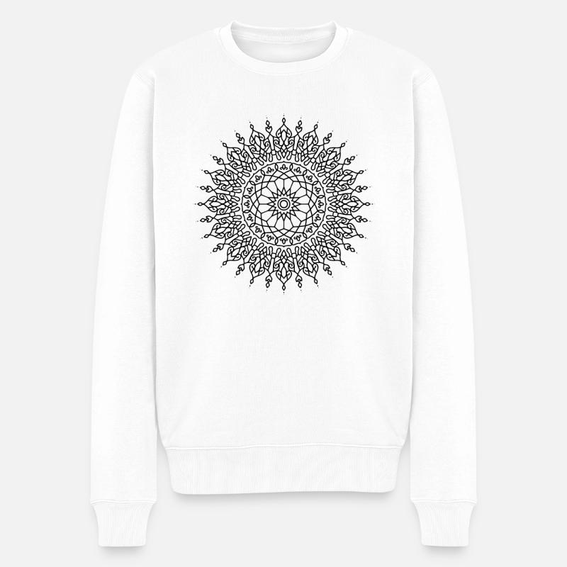 Fleurs Mandala - Pull Premium bio Homme - blanc