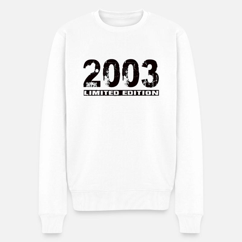Limited Edition 2003 - Männer Premium Bio Pullover - Weiß