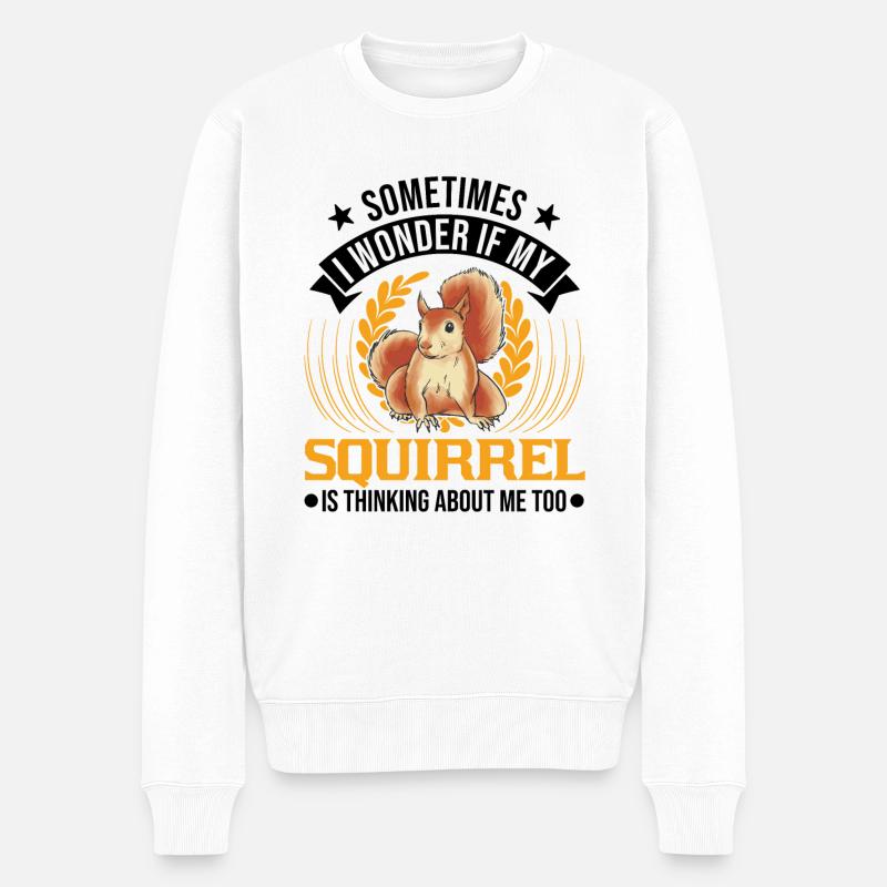 Squirrel Gift Grey Squirrel - Men's Premium Organic Jumper - white