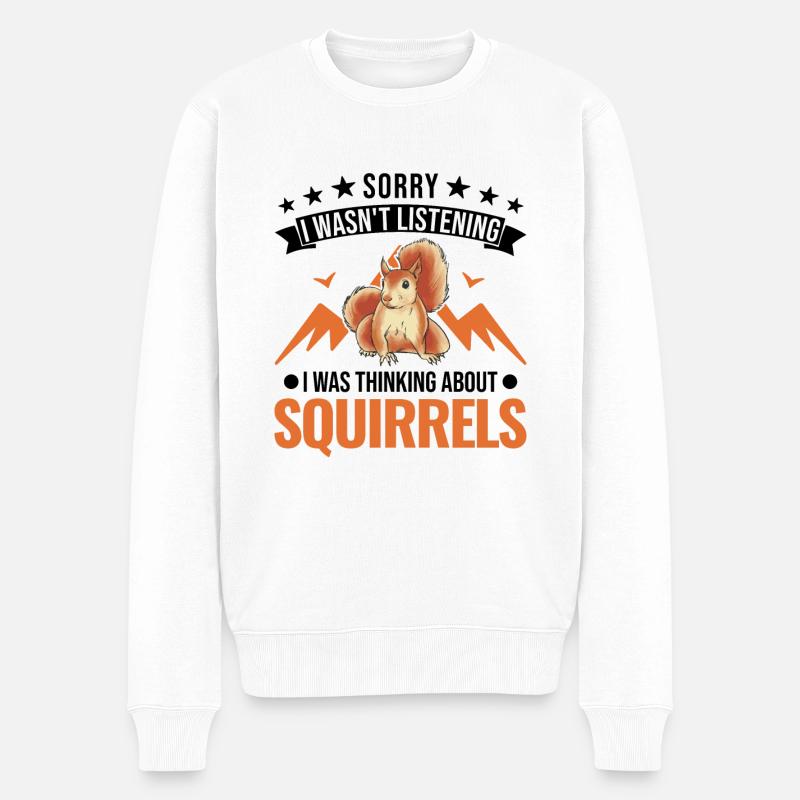 Eichhörnchen Geschenk Grauhörnchen Squirrel - Männer Premium Bio Pullover - Weiß