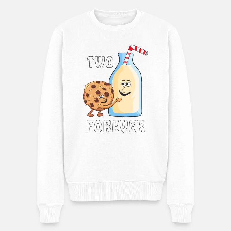 MILCH KEKS TWO FOREVER - Männer Premium Bio Pullover - Weiß
