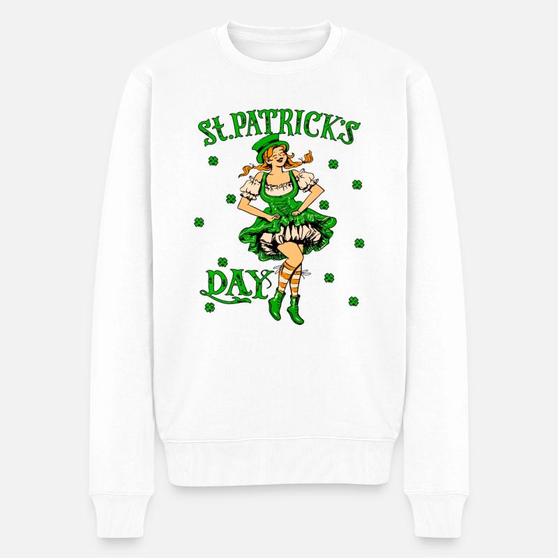 FRAU ST. PATRICKS DAY - Männer Premium Bio Pullover - Weiß