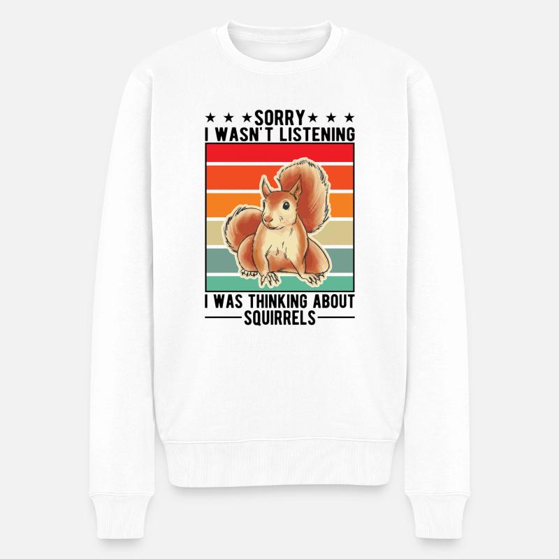 Squirrel Gift Grey Squirrel - Men's Premium Organic Jumper - white