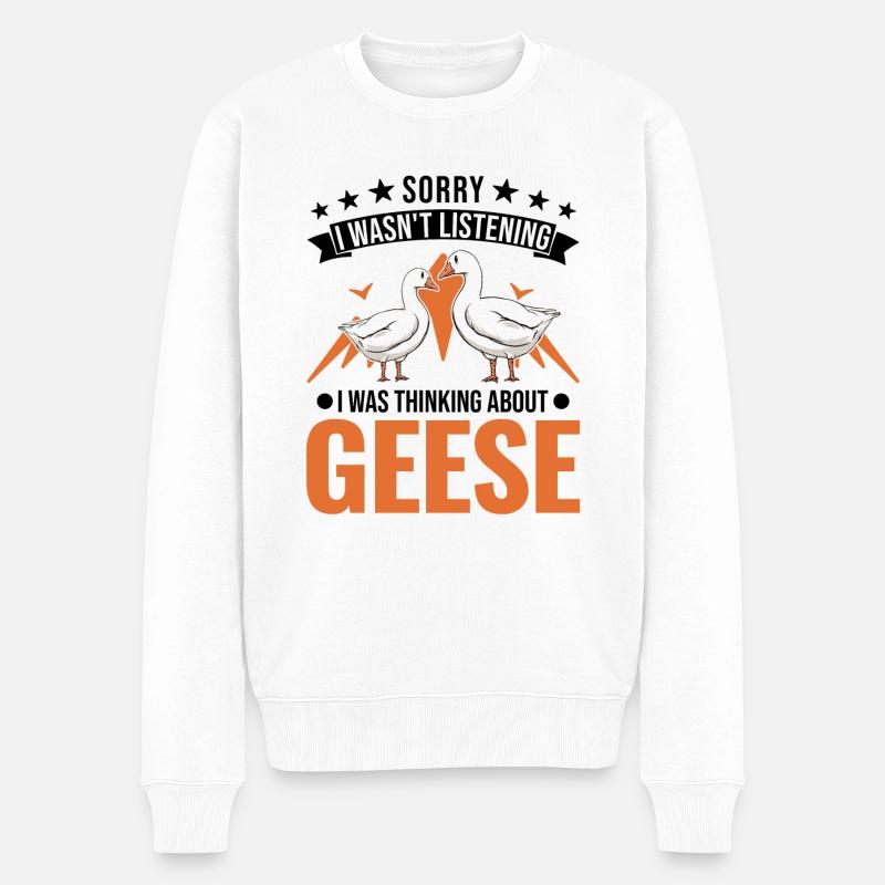 Gänse Geschenk Gänsezüchter Gans - Männer Premium Bio Pullover - Weiß