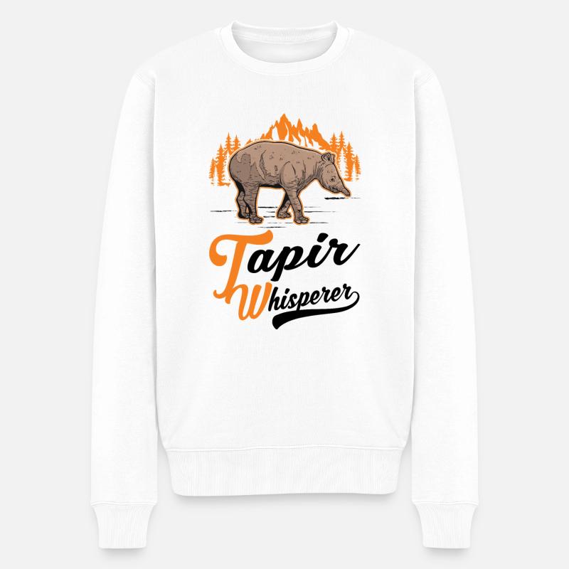 Tapir Flüsterer Flachlandtapir - Männer Premium Bio Pullover - Weiß