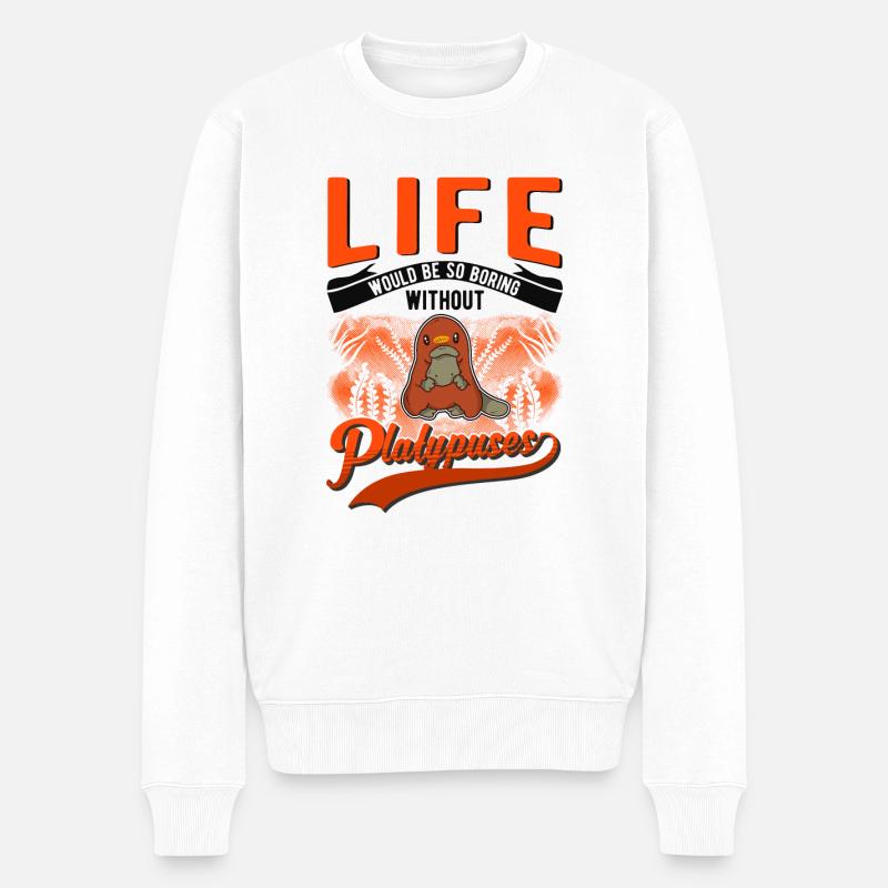 Schnabeltier Geschenk Platypus - Männer Premium Bio Pullover - Weiß