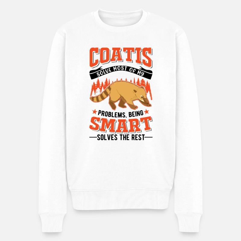Nasenbär Geschenk Coati Rüsselbär - Männer Premium Bio Pullover - Weiß