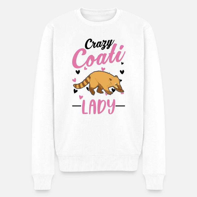 Crazy Coati dame Proboscis Coati - Pull Premium bio Homme - blanc