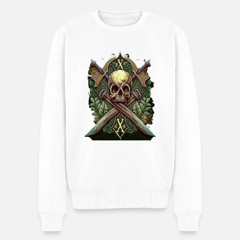 Wikingerschädel - Männer Premium Bio Pullover - Weiß