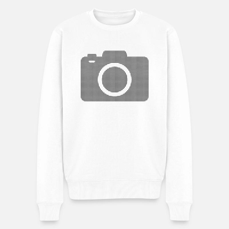 Kamera - Männer Premium Bio Pullover - Weiß