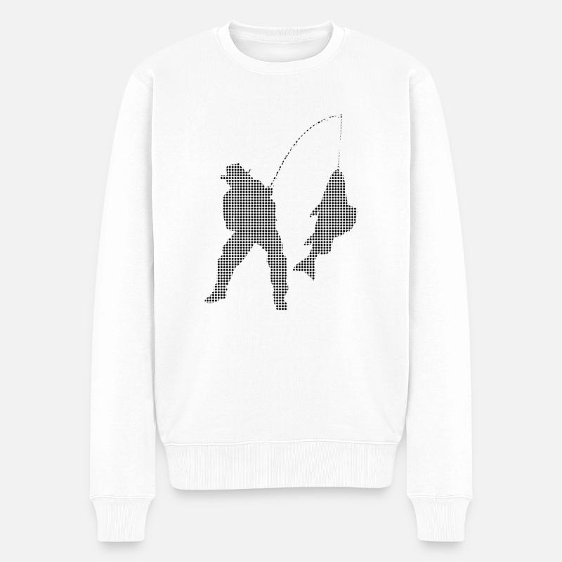 Angeln - Männer Premium Bio Pullover - Weiß