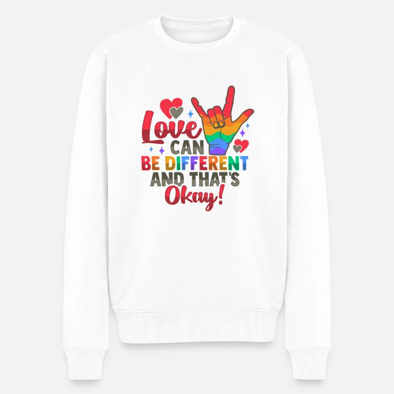 Gay Pride LGBTQ Design für eine Pride Parade - Männer Premium Bio Pullover - Weiß