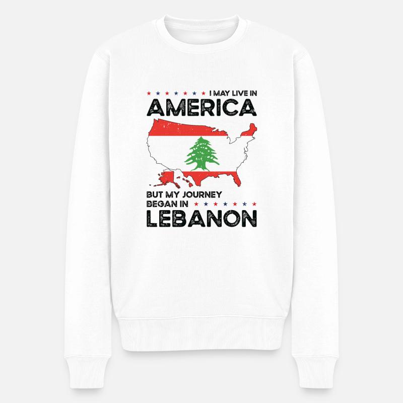 Né Liban Liban États-Unis - Pull Premium bio Homme - blanc