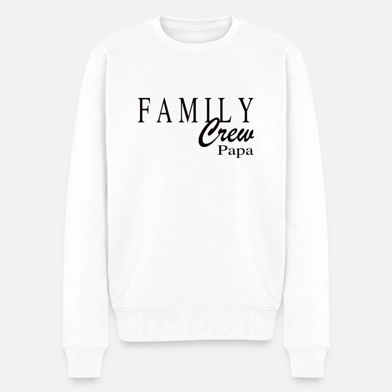 Family Crew Papa - Männer Premium Bio Pullover - Weiß