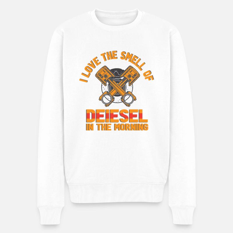 Lastwagenfahrer Spruch & Trucker - Männer Premium Bio Pullover - Weiß