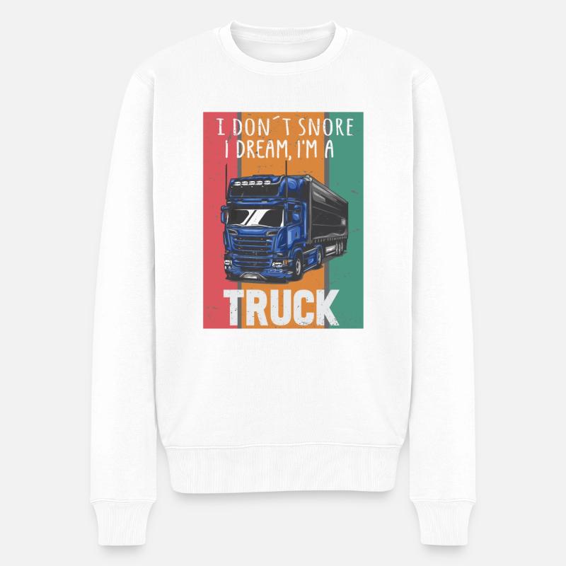 Lastwagenfahrer Spruch & Trucker - Männer Premium Bio Pullover - Weiß