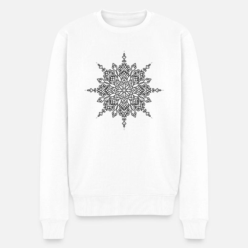 Fleurs Mandala - Pull Premium bio Homme - blanc