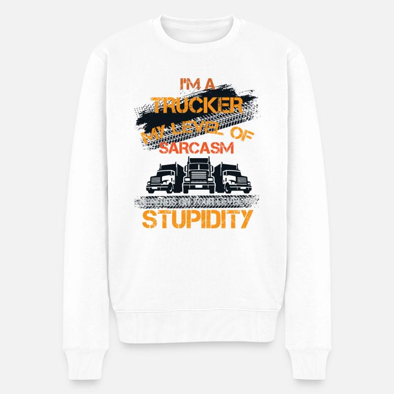 Lastwagenfahrer Spruch & Trucker - Männer Premium Bio Pullover - Weiß