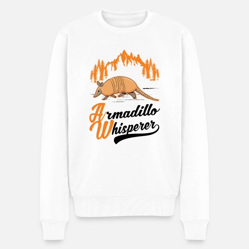 Gürteltier Flüsterer Armadillo - Männer Premium Bio Pullover - Weiß