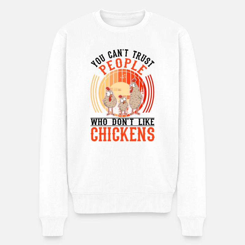Poulets Éleveur Poulet Poulet - Pull Premium bio Homme - blanc