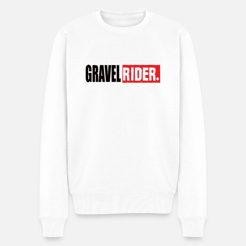 Gravel Rider - Männer Premium Bio Pullover - Weiß