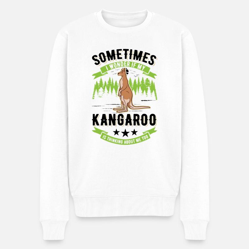 Kangourou australien Kangourou australien - Pull Premium bio Homme - blanc