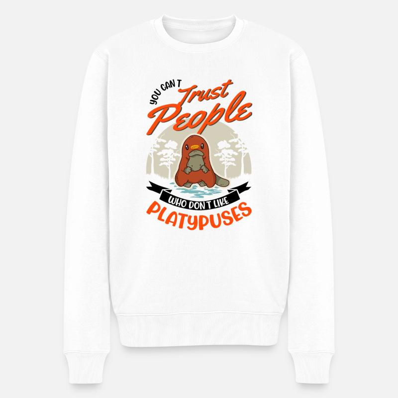 Schnabeltier Geschenk Platypus - Männer Premium Bio Pullover - Weiß