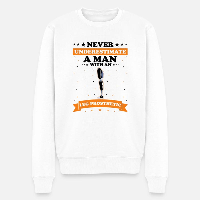 Beinprothesendesign und Beinprothesen - Männer Premium Bio Pullover - Weiß