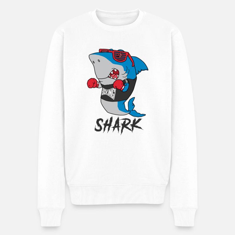 Requin boxeur - Pull Premium bio Homme - blanc