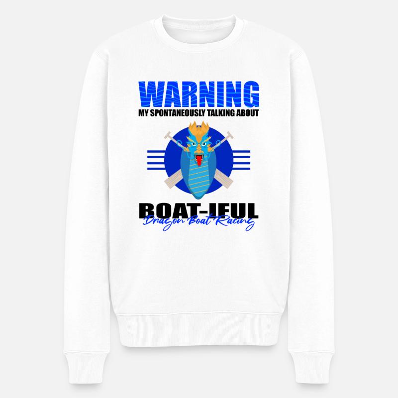 Drachenbootfahren-Thema für Drachenbootpaddeln - Männer Premium Bio Pullover - Weiß