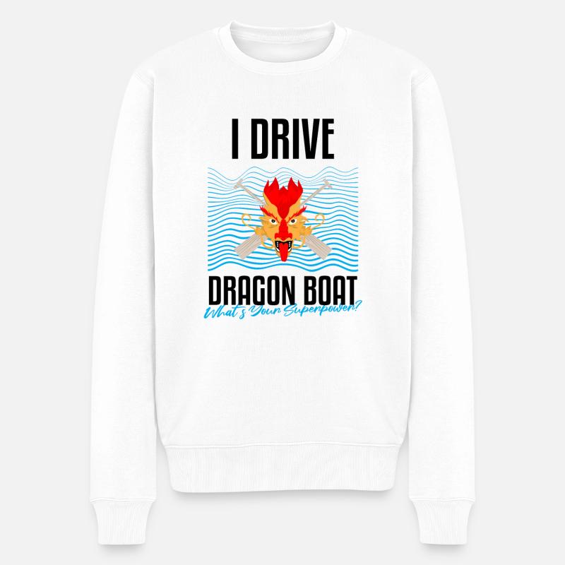 Drachenbootrennen-Design für Drachenbootfahren - Männer Premium Bio Pullover - Weiß