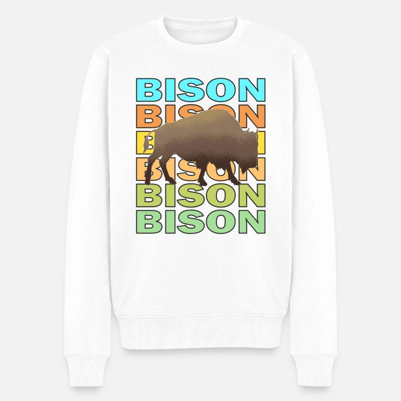 BISON - Pull Premium bio Homme - blanc