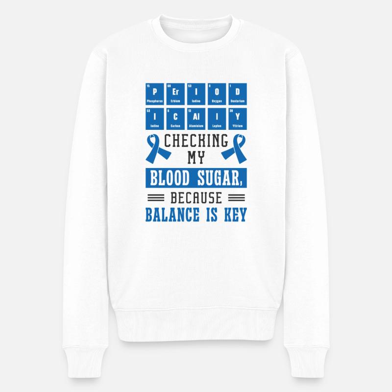 Diabetische Bauchspeicheldrüse - Männer Premium Bio Pullover - Weiß