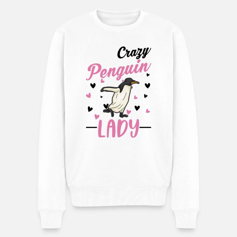 Crazy Penguin lady Pinguin - Pull Premium bio Homme - blanc