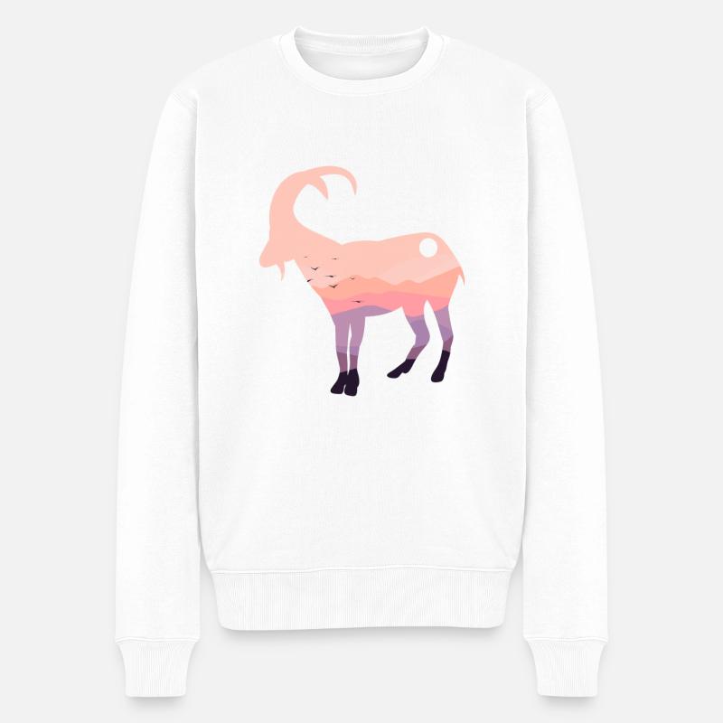 Dickhornschaf - Männer Premium Bio Pullover - Weiß