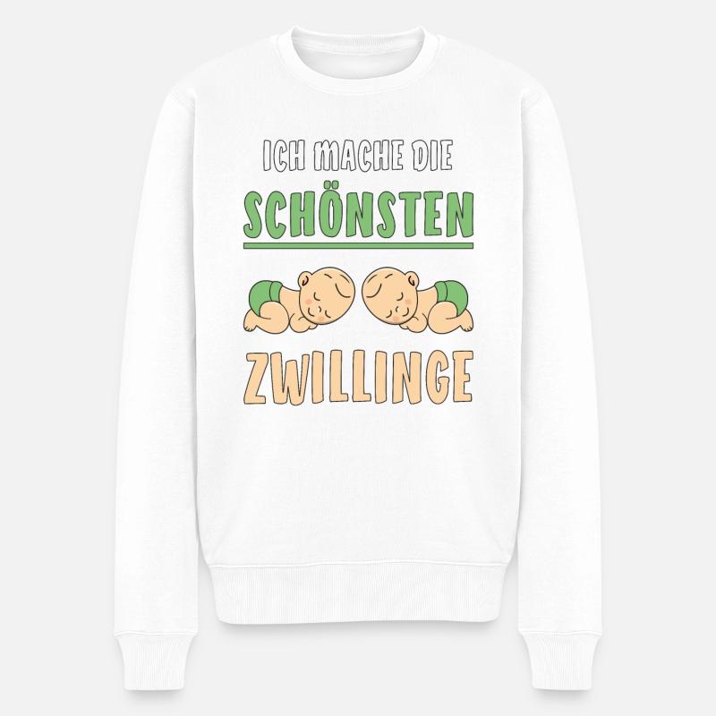 MACHE DIE SCHÖNSTEN ZWILLINGE - Männer Premium Bio Pullover - Weiß
