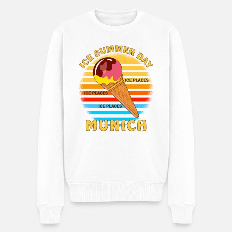 ICE SUMMER DAY MUNICH - Männer Premium Bio Pullover - Weiß