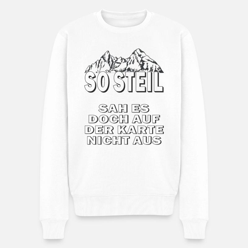 WANDERN SO STEIL - Männer Premium Bio Pullover - Weiß