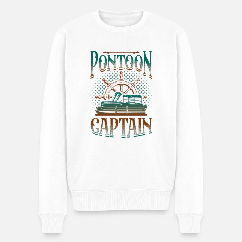 Ponton bateau, capitaine ponton - Pull Premium bio Homme - blanc