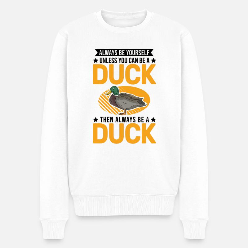 Enten Geschenk Duck Entenzüchter - Männer Premium Bio Pullover - Weiß