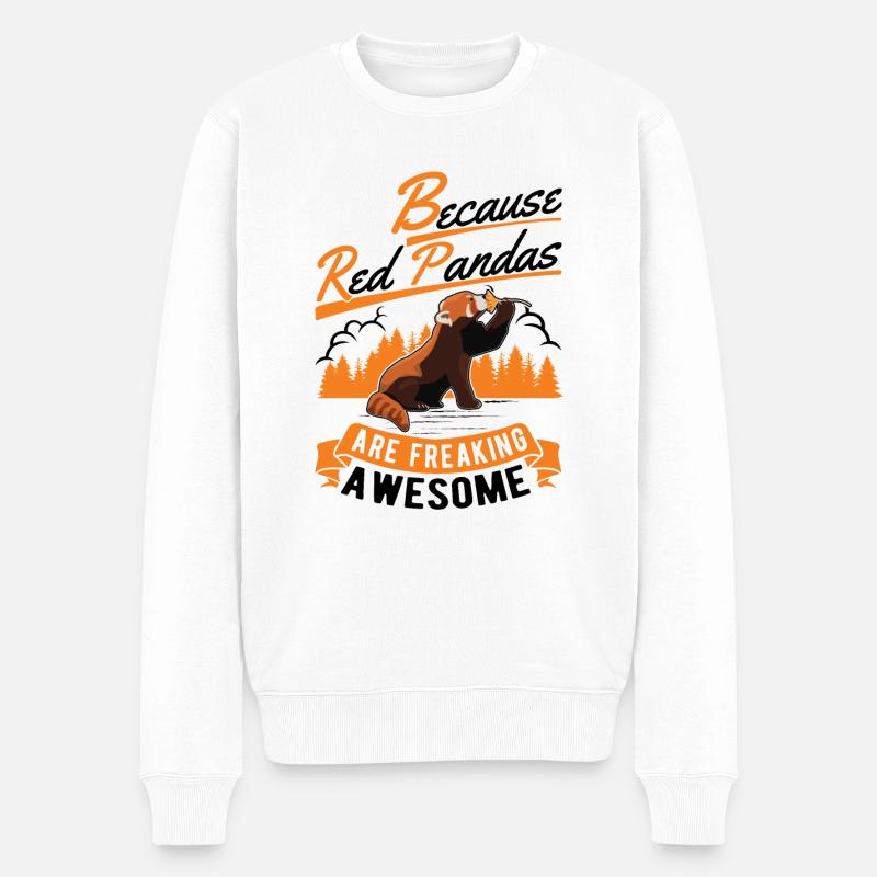 Roter Panda Geschenk Red Panda - Männer Premium Bio Pullover - Weiß
