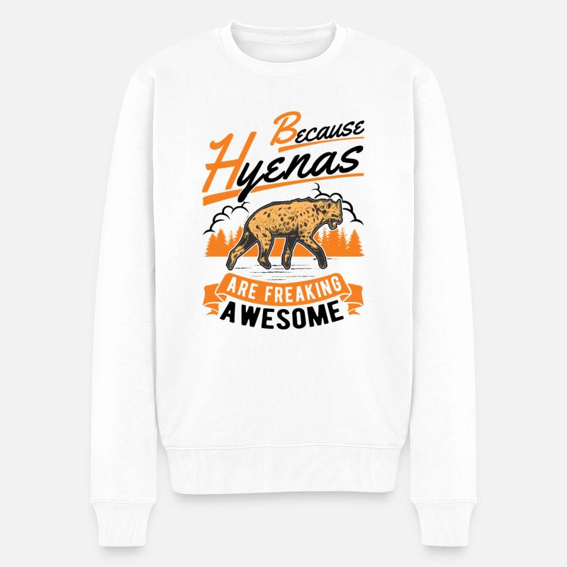 Hyäne Geschenk Erdwolf Hyena - Männer Premium Bio Pullover - Weiß