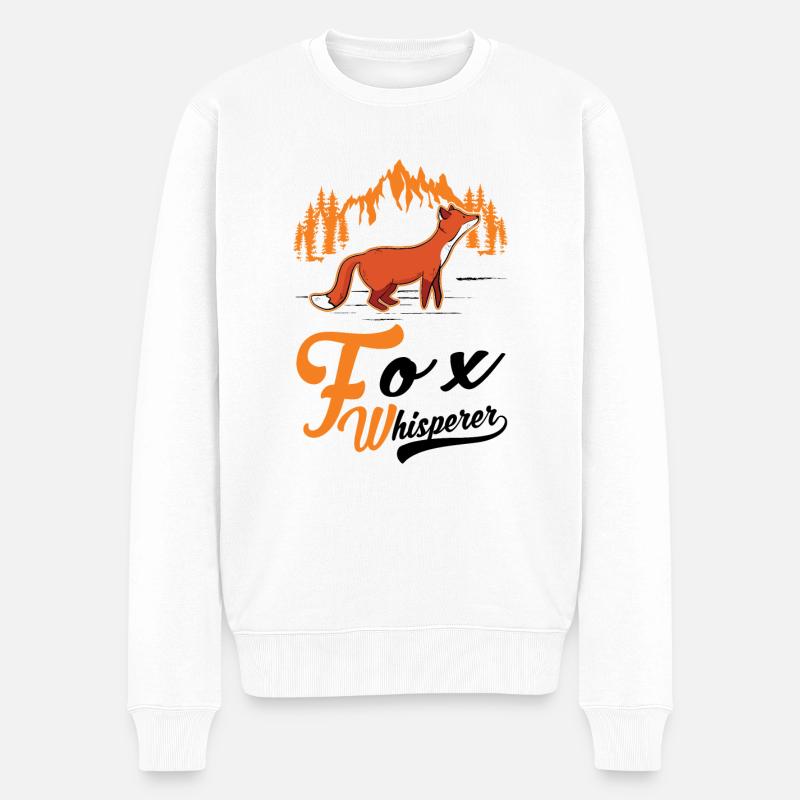 Fuchsflüsterer Fox Whisperer Fuchs - Männer Premium Bio Pullover - Weiß