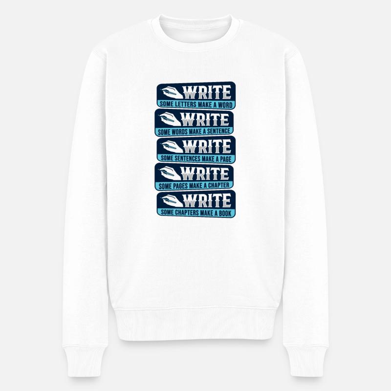 Romancier Auteur d’inspiration - Pull Premium bio Homme - blanc